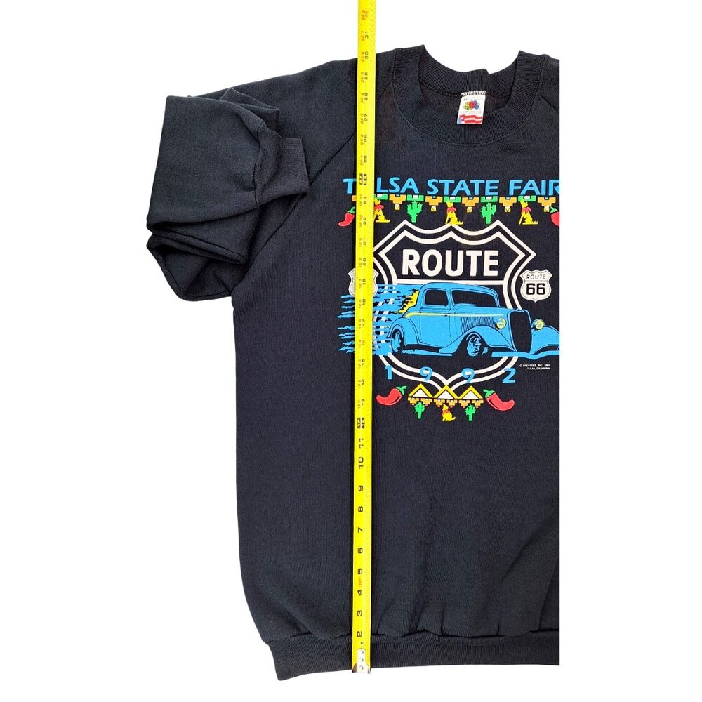Vintage Tulsa State Fair Sweatshirt Glow In Dark Route 66 XXL New Deadstock 1992 - Picture 11 of 12